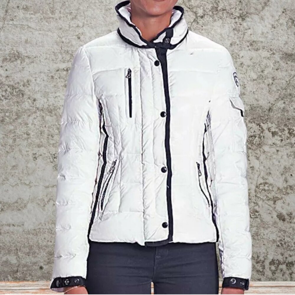 Schott Women's Down-Filled Ski Jacket – White, Size 4XL, Hip-Length"